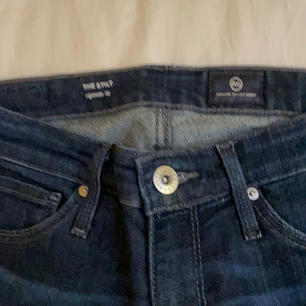 Dark blue AG stilt skinny jeans